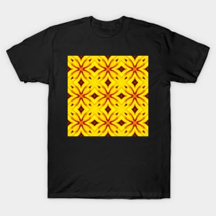 Bright Yellow Expressionist Art Yellow Rose Pattern 1 T-Shirt